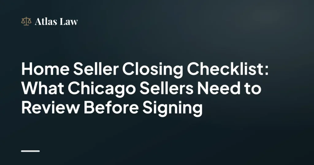 Home Seller Closing Checklist: What Chicago Sellers Need to Review Before Signing